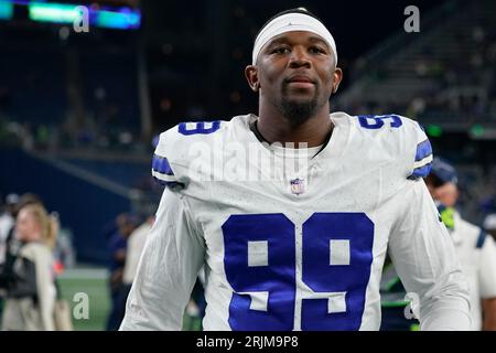 Dallas Cowboys defensive end Chauncey Golston walks off the field after an  NFL football game against the Detroit Lions in Arlington, Texas, Sunday,  Oct. 23, 2022. (AP Photo/Tony Gutierrez Stock Photo - Alamy