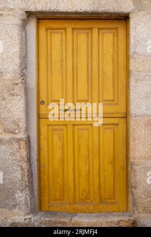 old door in a medieval house in the village of Allariz, Galicia. Spain. Stock Photo