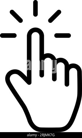 Line icon as hand of clicking pointer cursor of pc mouse Stock Vector