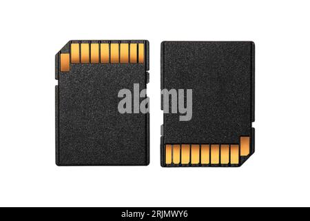 Flash card secure digital, memory card with copyspace isolated on a white background. Stock Photo