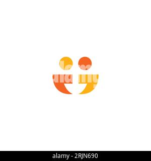 Two People Abstract Logo Design. Human Talk Logo Stock Vector