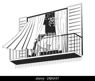 Person relaxing bw concept vector spot illustration Stock Vector