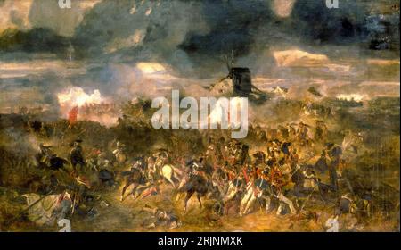 Battle of Waterloo, 18th June 1815, painting in oil on canvas by Clement-Auguste Andrieux, 1852 Stock Photo