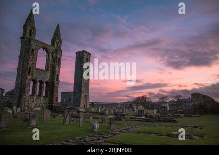 This ancient building in St. Andrews gave inspiration to the Hogwards University in Harry Potter Stock Photo