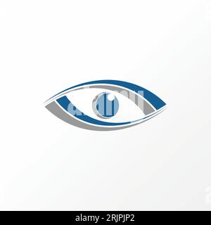 Logo design graphic concept creative abstract premium vector stock sign eye vision with 4 swoosh top down. Related to healthy care eyesight illusion Stock Vector