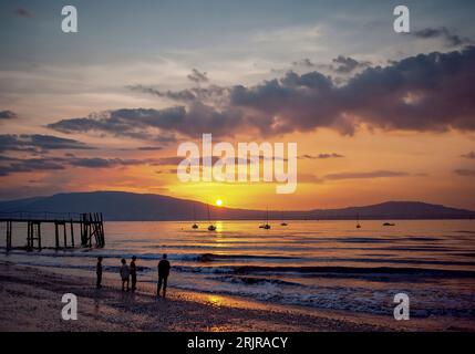 Sunset at Holywood on Belfast Lough, County Down, Northern Ireland Stock Photo