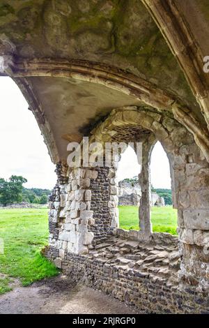 Ruins of Waverley Abbey, a medieval 12th century Cistercian abbey near Farnham, Surrey, England Stock Photo