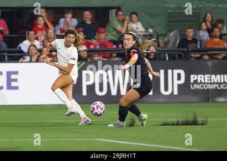 August 20, 2023; Portland, Oregon, USA; North Carolina Courage at Portland Thorns FC in an NWSL match at Providence Park.(Photo credit: Al Sermeno/KLC Stock Photo