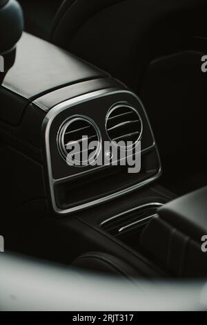 A vertical shot of details inside a luxurious Mercedes-Benz S63 car Stock Photo