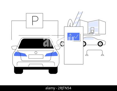 Parking entry station abstract concept vector illustration. Stock Vector