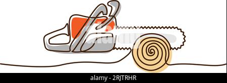 Crossed chainsaws isolated on white background Stock Vector