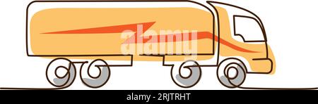 Trucking semi truck. Vehicle Icons European Truck Semitrailer. Stock Vector