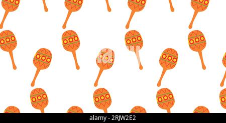 Mexican music background an orange color maracas Stock Vector