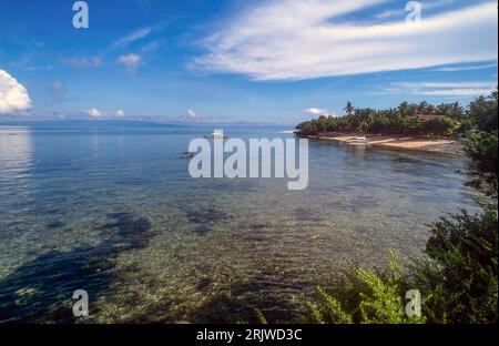 Beach and lagoon at Cabilao Island, Cebu Strait, the Philippines. Stock Photo