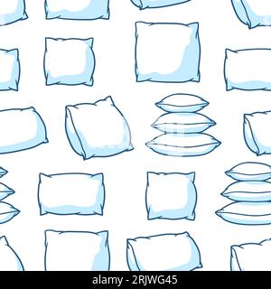 Pattern with pillows. Accessories for sleeping and bedding. Stock Vector