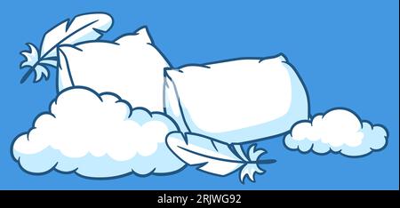 Background with pillows. Accessories for sleeping and bedding. Stock Vector