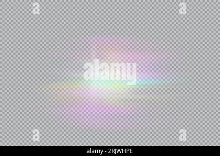 prism rainbow light. Overlay light effect.Stock vector illustration in realistic style. Stock Vector