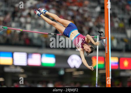 Hana Moll, of the United States, competes in the women's pole vault