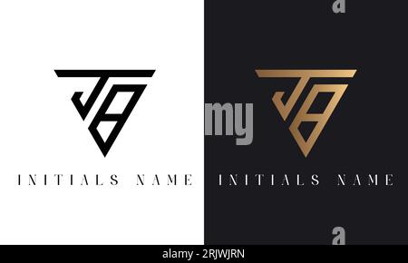 Luxury JB or BJ Initial Monogram Text Letter Logo Design Stock Vector