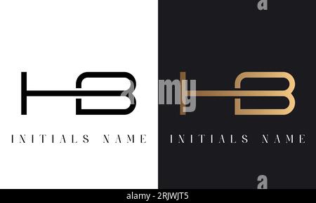 Luxury HB or BH Initial Monogram Text Letter Logo Design Stock Vector