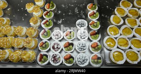 Every Wednesday is Market day in Luino on Lake Maggiore. Italy, Europe Stock Photo