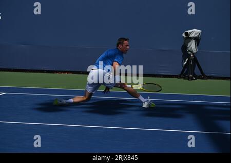 New York, United States. 23rd Aug, 2023. Belgian Kimmer Coppejans pictured during his qualifying game against Canadian Gabriel Diallo at the US Open Grand Slam tennis tournament, at Flushing Meadow, New York City, USA, . BELGA PHOTO TONY BEHAR Credit: Belga News Agency/Alamy Live News Stock Photo