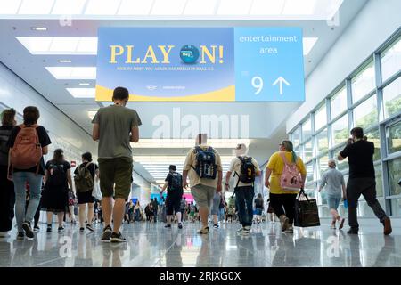 Opening day of Gamescom, the world's largest trade fair for computer and video games in Cologne from 23-27 August 2023. Stock Photo