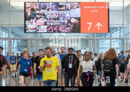 Opening day of Gamescom, the world's largest trade fair for computer and video games in Cologne from 23-27 August 2023. Stock Photo