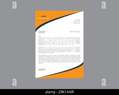 corporate modern letterhead design template Stock Vector