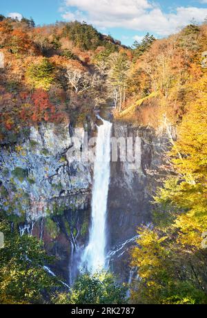 Kegon Falls in Nikko, Japan during autumn. Stock Photo