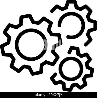 Linear gear icon as concept of business management Stock Vector