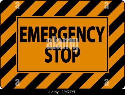 Electrical Equipment Warning Sign Emergency Stop Stock Vector