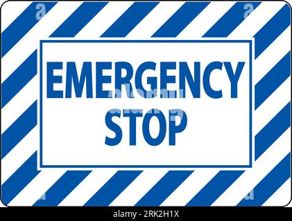 Electrical Equipment Warning Sign Emergency Stop Stock Vector