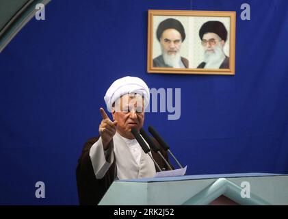 (090717) -- TEHRAN, July 17, 2009 (Xinhua) -- Iran s Former President Akbar Hashemi Rafsanjani delivers a speech at Tehran University in Tehran July 17, 2009. Rafsanjani on Friday called for national unity and reconstruction of people s trust. (Xinhua/Fars News Agency) (zcq) (2)IRAN-TEHRAN-RAFSANJANI  PUBLICATIONxNOTxINxCHN   090717 TEHRAN July 17 2009 XINHUA Iran S Former President Akbar Hashemi Rafsanjani delivers a Speech AT TEHRAN University in TEHRAN July 17 2009 Rafsanjani ON Friday called for National Unity and Reconstruction of Celebrities S Trust XINHUA Fars News Agency zcq 2 Iran TEH Stock Photo