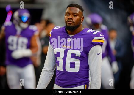 Minnesota Vikings cornerback NaJee Thompson (36) celebrates with