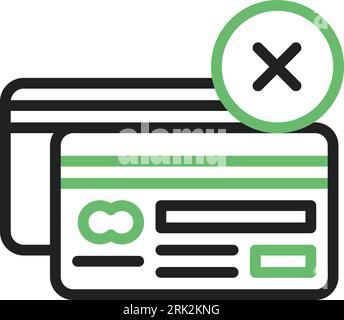 Credit Card Rejected Icon image. Suitable for mobile application. Stock Vector