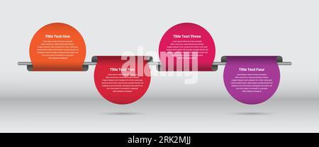 Business timeline roadmap infographic template with metallic gradient and abstract fold shape Stock Vector