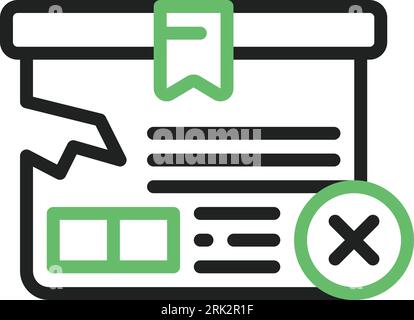 Delivery Box Rejected Icon image. Suitable for mobile application. Stock Vector