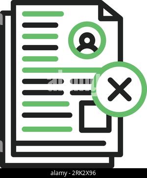 Document Rejected Icon image. Suitable for mobile application. Stock Vector