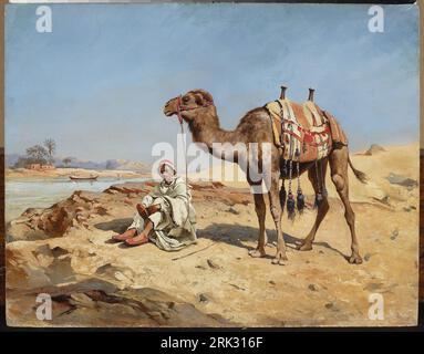 Arab in the desert 1885 by Tadeusz Ajdukiewicz Stock Photo