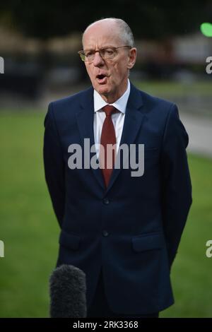 London, England, UK. 24th Aug, 2023. Minister of State at the Department for Education, NICK GIBB, interviewed in Westminster. (Credit Image: © Thomas Krych/ZUMA Press Wire) EDITORIAL USAGE ONLY! Not for Commercial USAGE! Credit: ZUMA Press, Inc./Alamy Live News Stock Photo