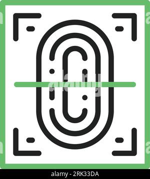 Fingerprint Scan Icon image. Suitable for mobile application. Stock Vector