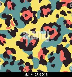 Leopard skin pattern Seamless textile design dress Stock Vector
