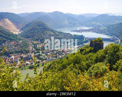 Aerial view of Zvornik lake and hydroelectric plant Stock Photo - Alamy