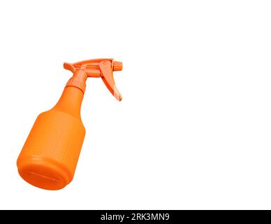 Orange sprayer bottle isolated on white background Stock Photo