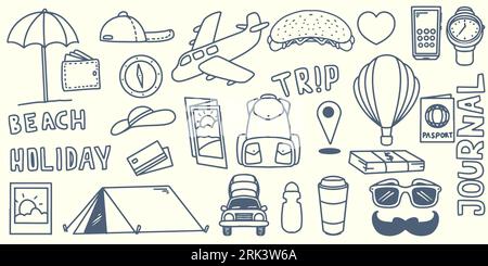 Camping Equipment with the Map in the Center. Hiking Icons. Camping  Concept. Stock Vector - Illustration of path, camp: 177302511