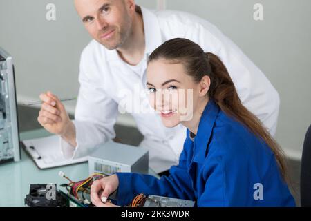 female engineering student smiling at camera Stock Photo