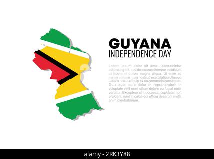 Guyana Independence day background national celebration on May 26th. Stock Vector