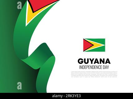 Guyana Independence day background national celebration on May 26th. Stock Vector