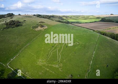 The Cerne Giant or Cerne Abbas Giant, Cerne Abbas in Dorset, Britain, UK Stock Photo